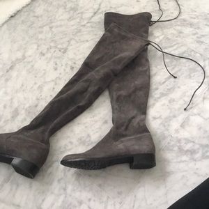 Stuart Weitzman over the knee grey boots